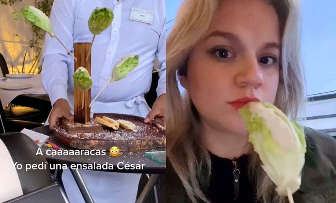 VIDEO: Exhiben en TikTok a restaurante que sirve "ensalada César" en palos