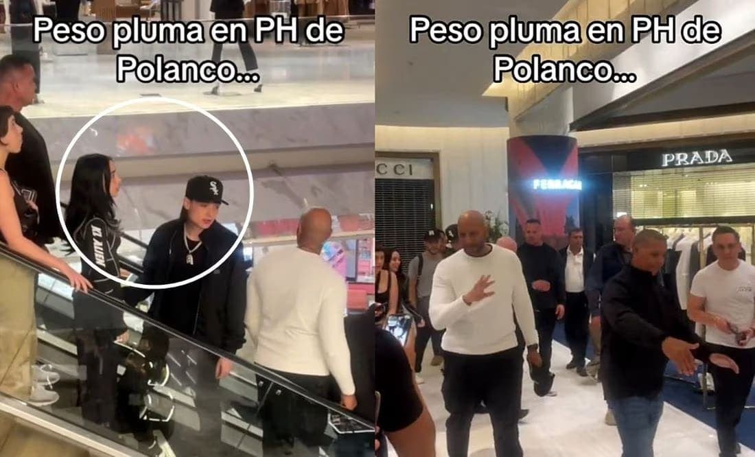 Video: Peso Pluma y Nicki Nicole pasean en Polanco y son criticados por cargar "exceso" de seguridad