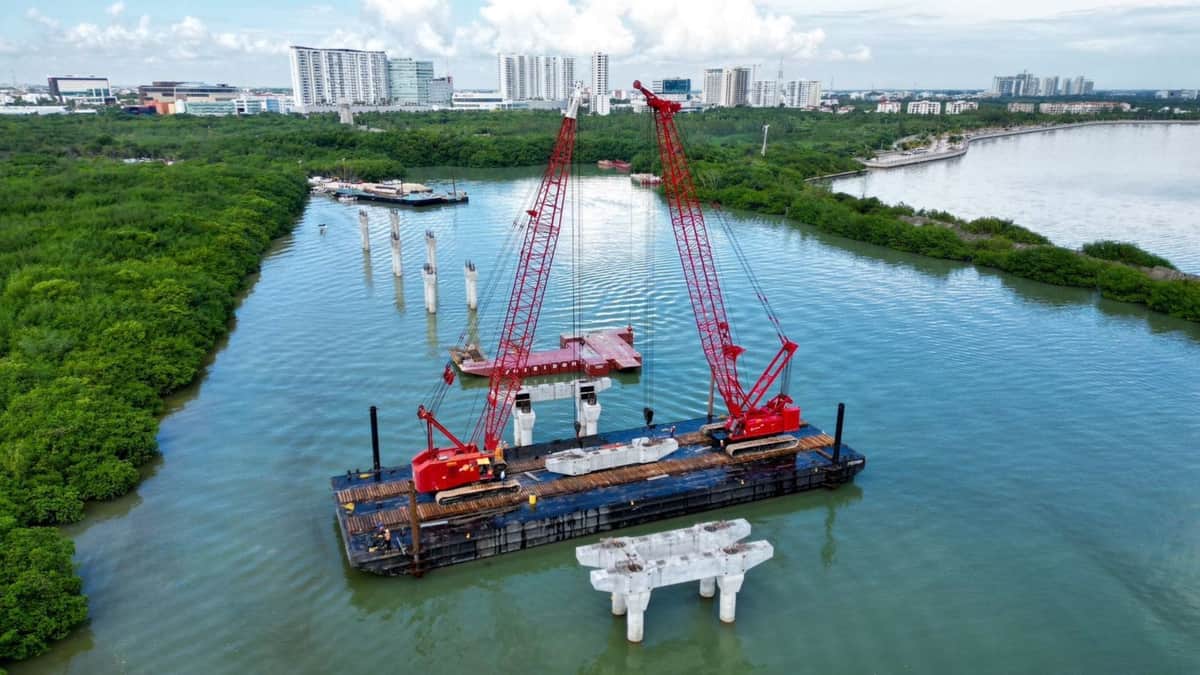 Construcción del Puente Nichupté de Cancún registra un avance del 33%