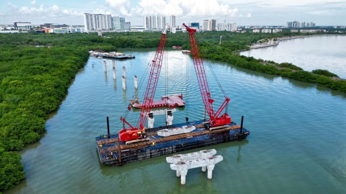 Construcción del Puente Nichupté de Cancún registra un avance del 33%