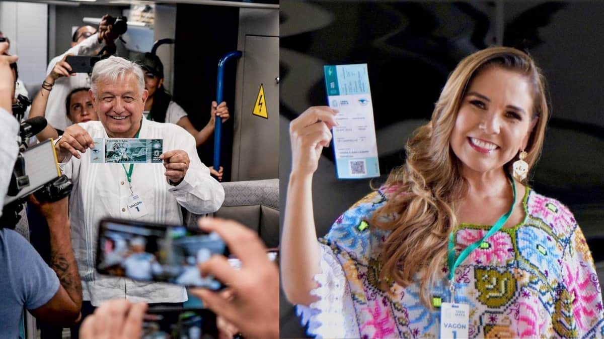 Video: Con AMLO y Mara Lezama a bordo, inició primer viaje oficial del Tren Maya; viene hacia Cancún