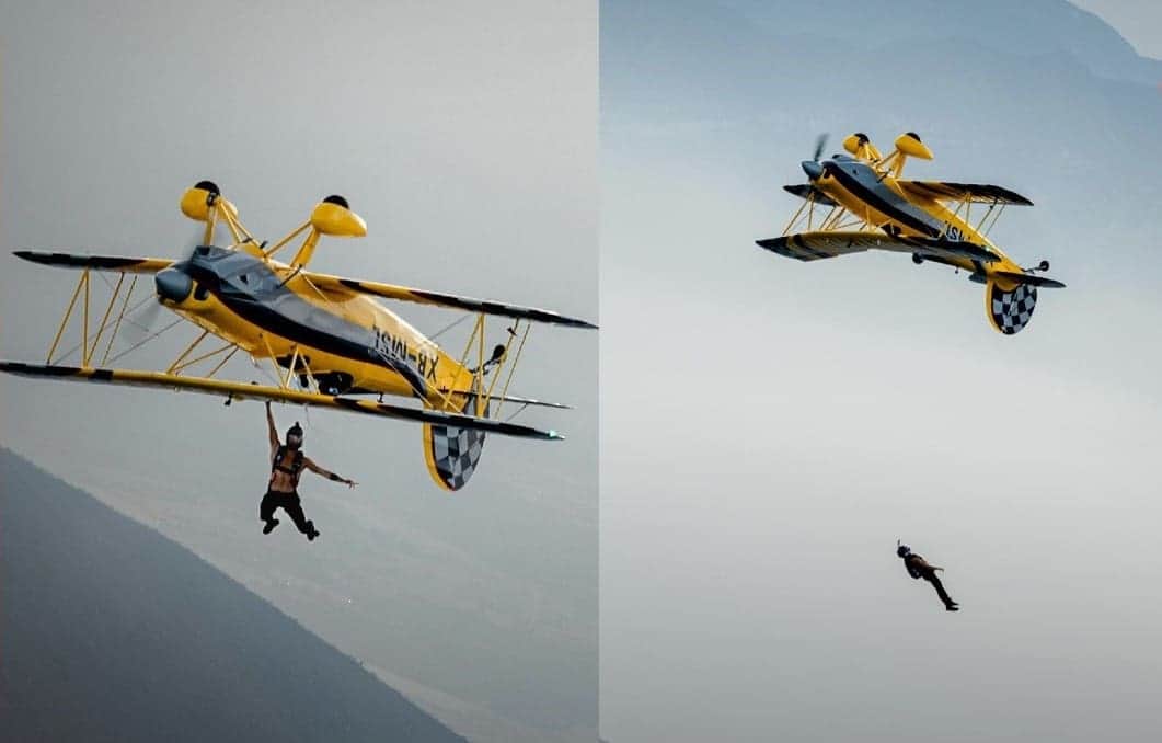 Video: Influencer se lanza de avioneta estando de cabeza en pleno vuelo