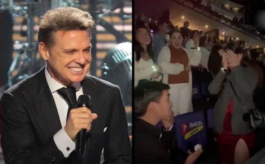 Video: Pareja se compromete en concierto de Luis Miguel