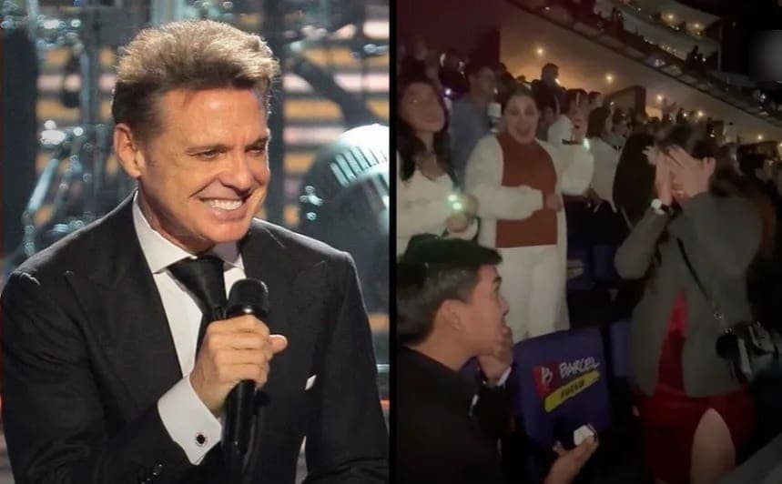 Video: Pareja se compromete en concierto de Luis Miguel