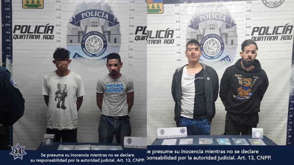 Otro golpe más a la delincuencia; detienen a cuatro y recuperan moto robada en Playa del Carmen