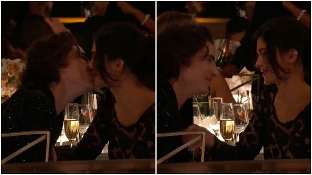 Timothée Chalamet y Kylie Jenner se besan en los Globos de Oro
