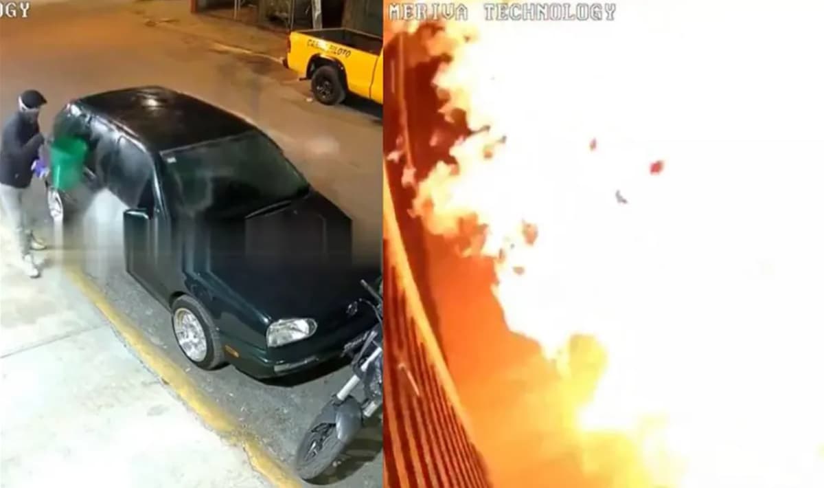 Video: Presunto extorsionador incendia auto y por error se quema a sí mismo en Cuautitlán