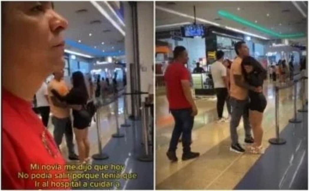 Video: Mujer miente que su mamá está en el hospital y la descubren siendo infiel