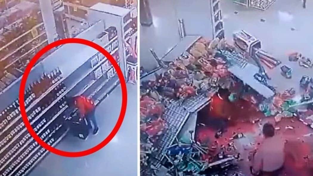 Video: Cae estante de botellas de vinos sobre dos mujeres en supermercado de León