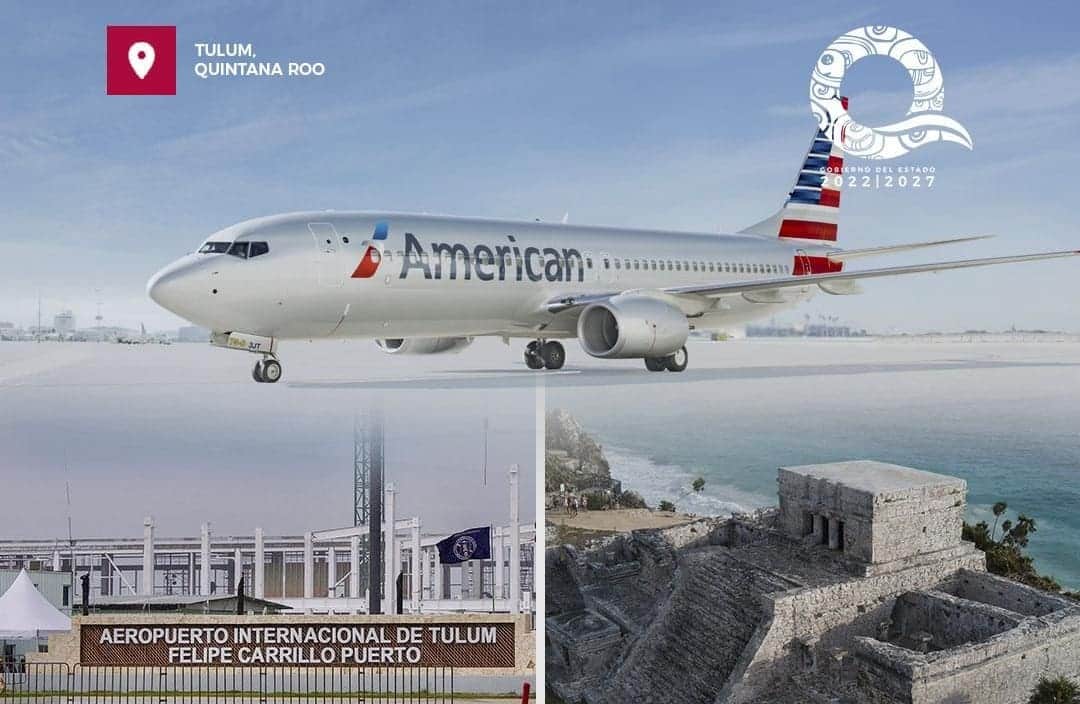 Confirma Mara Lezama que American Airlines será la mayor línea en operar vuelos en el aeropuerto de Tulum