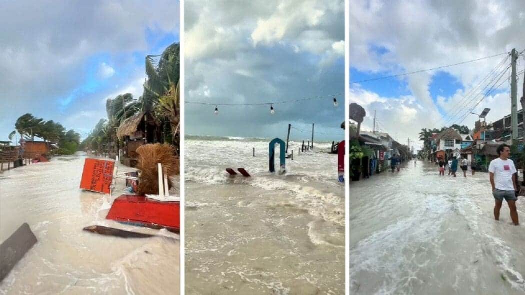 Video: A dos días de la tormenta, Holbox sigue bajo el agua