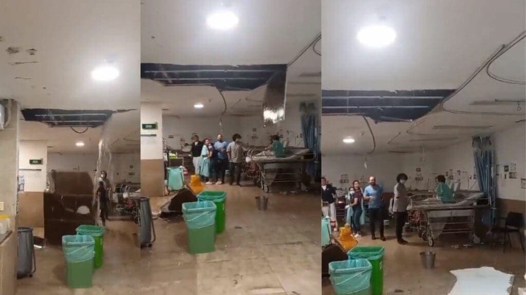 Video: Colapsa parte del techo en el IMSS de la 510 en Cancún; no se reportaron lesionados