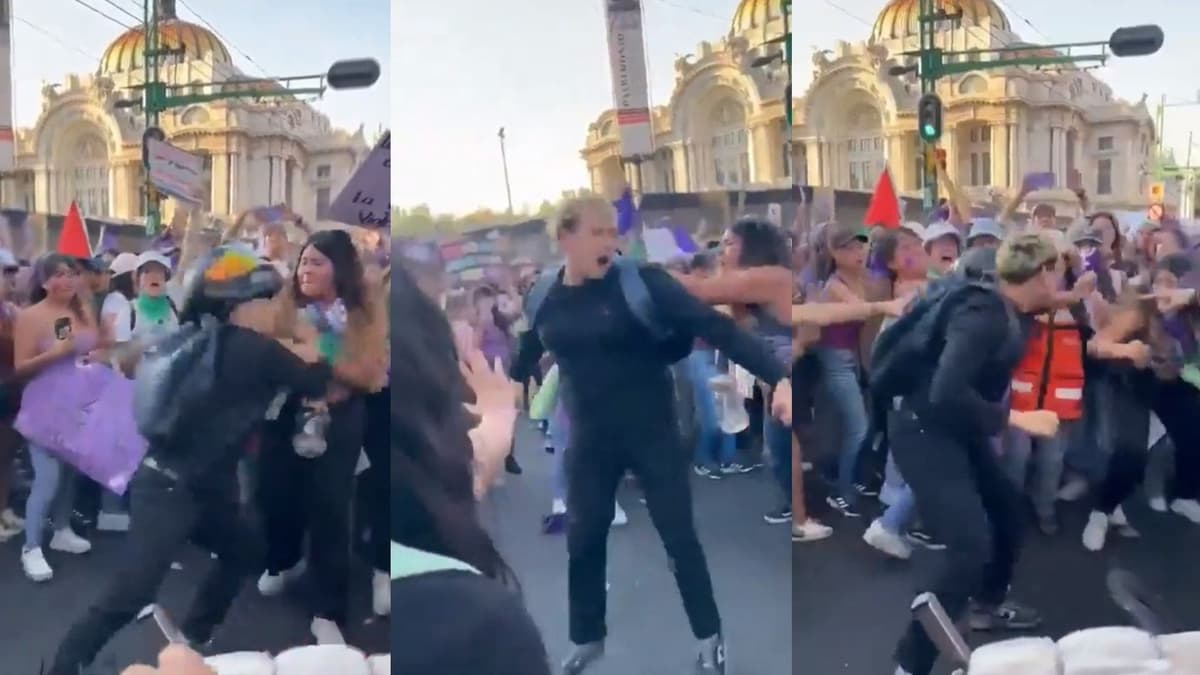 VIDEO: Hombre agrede a mujeres en la marcha de la CDMX