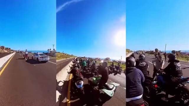 Video: Motociclistas agreden a elementos de la Guardia Nacional en carretera Tijuana - Ensenada