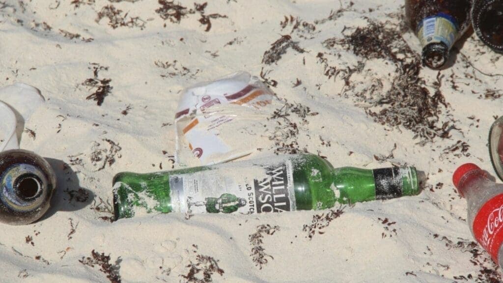 Botellas y latas de cerveza representan más del 40% de basura que se genera en las playas de Cancún