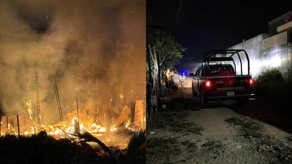 Se incendia una palapa en Cancún; se ignora qué ocasionó el fuego