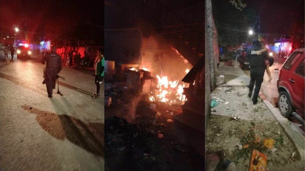 Rescatan a dos menores de edad de un fuerte incendio en Cancún