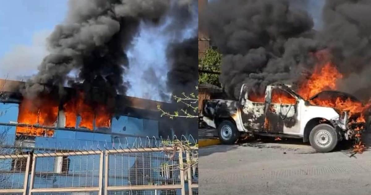 Video: Estudiantes de Ayotzinapa arrojan bombas molotov al Palacio de Gobierno en Guerrero