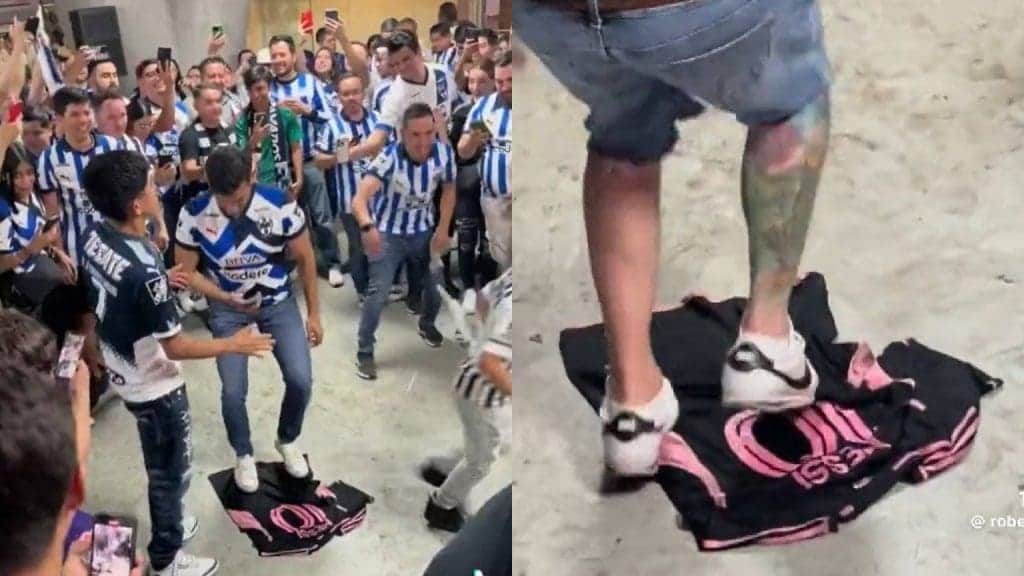 Video: Aficionados de Rayados de Monterrey pisotean y bailan sobre camiseta de Messi