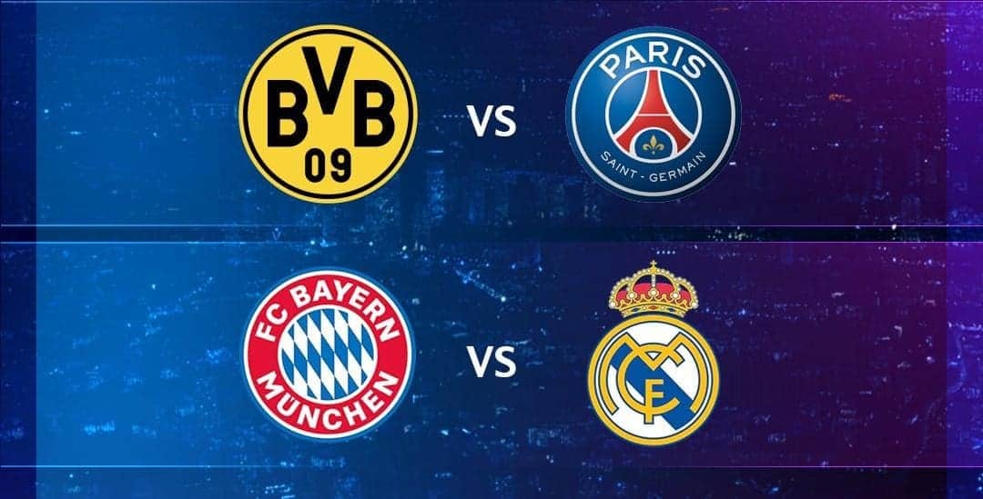PSG vs Dortmund y Real Madrid vs Bayern, semifinales de Champions League