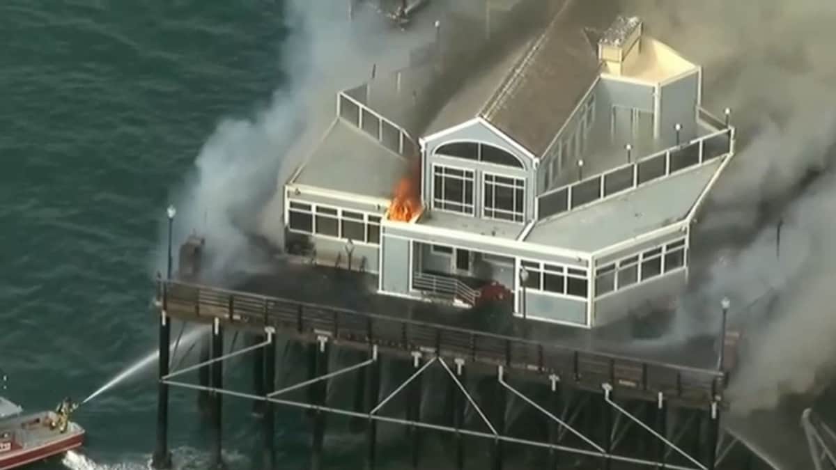 VIDEO: Incendio en muelle de Oceanside, en California