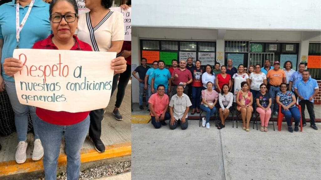 Se manifiestan docentes del Cecyte; piden aumento salarial y mayor equipamiento en los planteles