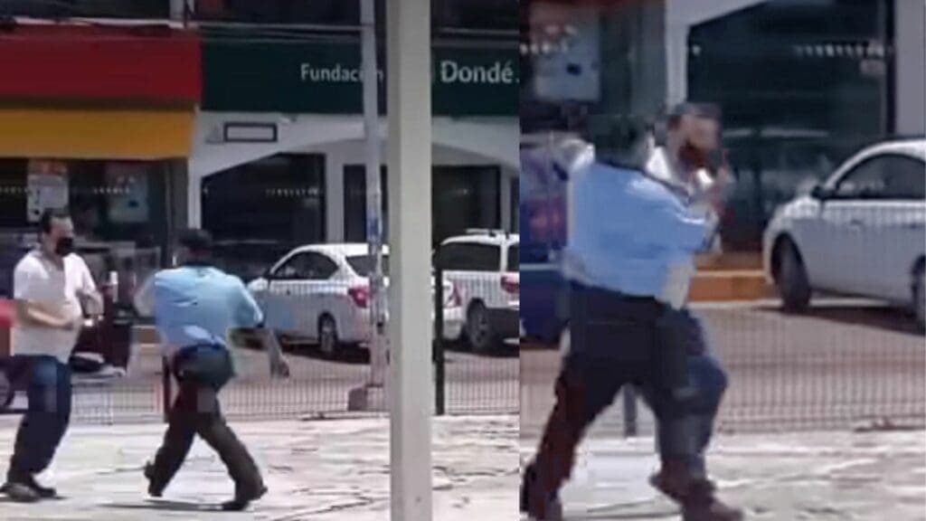 Video: Presunto guardia de seguridad del IMSS de la Cobá de Cancún golpea al esposo de una paciente