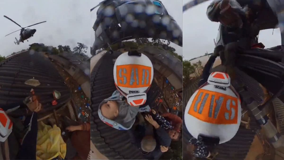 VIDEO: Bebé de dos años es rescatado del techo de una casa tras fuertes inundaciones en Brasil