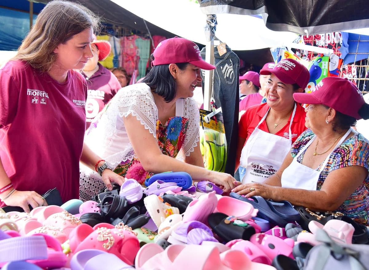 Vamos con Estefanía Mercado y con Morena; tianguistas auguran triunfo contundente el 2 de junio