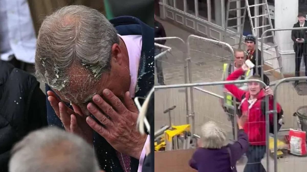 VIDEO: Arrojan basura y un licuado a líder de ultraderecha en Inglaterra