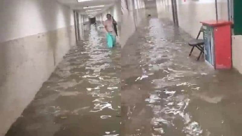 Video: Hospital del IMSS en Tamaulipas se inunda tras fuertes lluvias