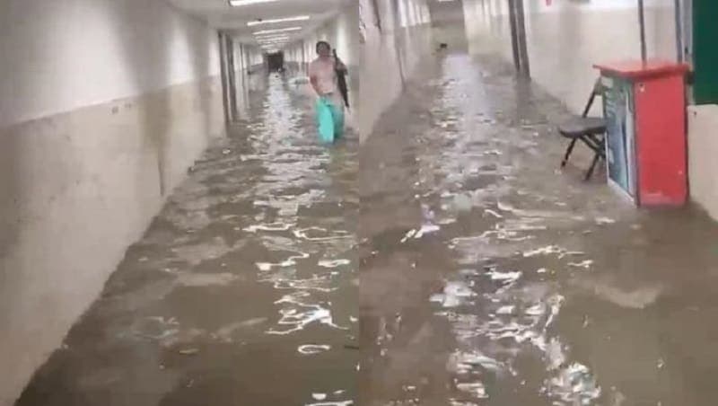 Video: Hospital del IMSS en Tamaulipas se inunda tras fuertes lluvias