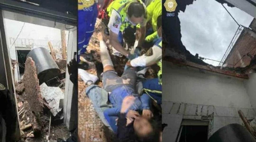 Colapsa techo en vivienda de Cdmx y mujer termina con las piernas fracturadas
