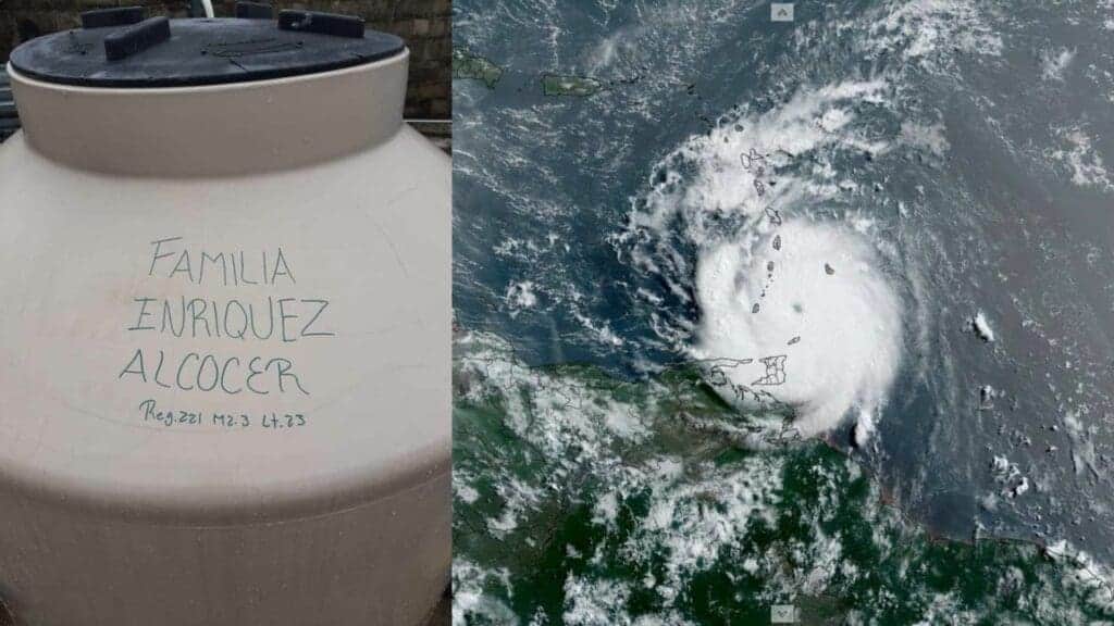Habitantes de Cancún se preparan para el huracán Beryl; anotan sus nombres y direcciones en sus tinacos