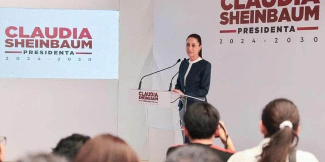 Claudia Sheinbaum anuncia la construcción de tres mil kilómetros de tren de pasajeros en el norte del país para el próximo sexenio