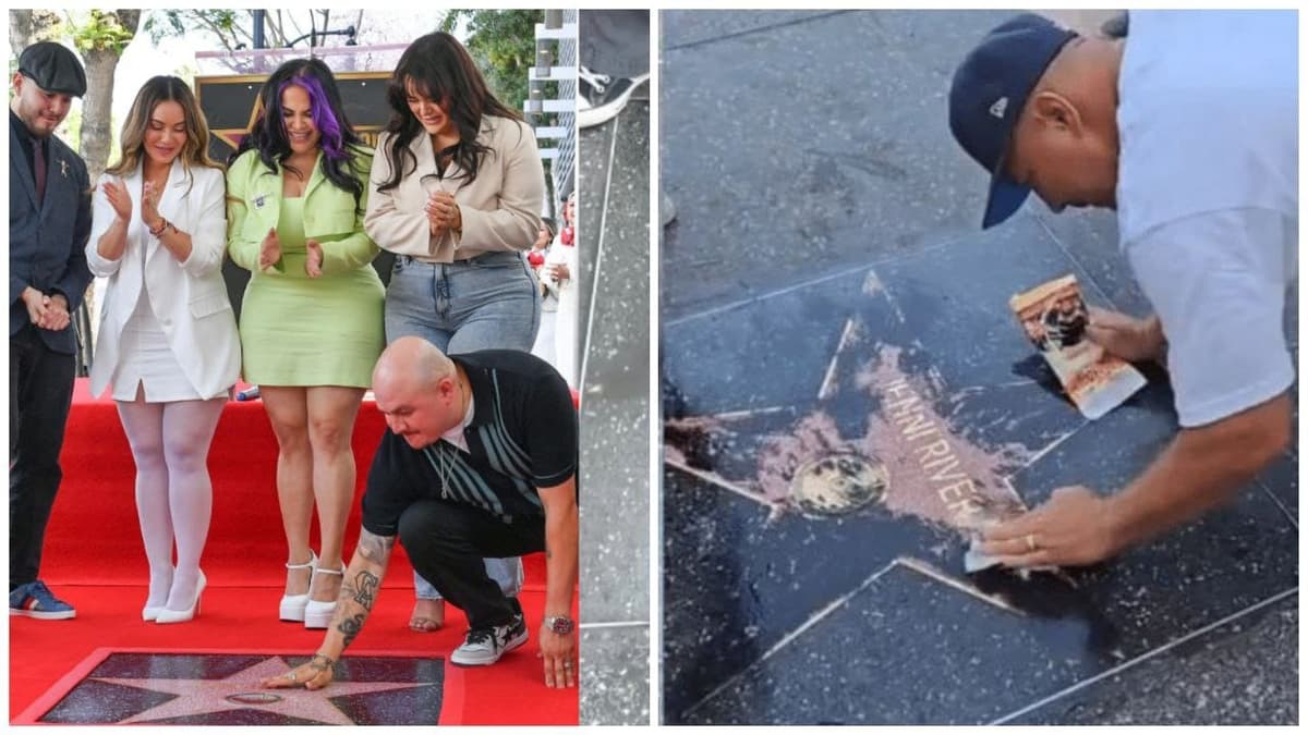 Video: Vandalizan estrella de la cantante Jenni Rivera en el Paseo de la Fama de Hollywood