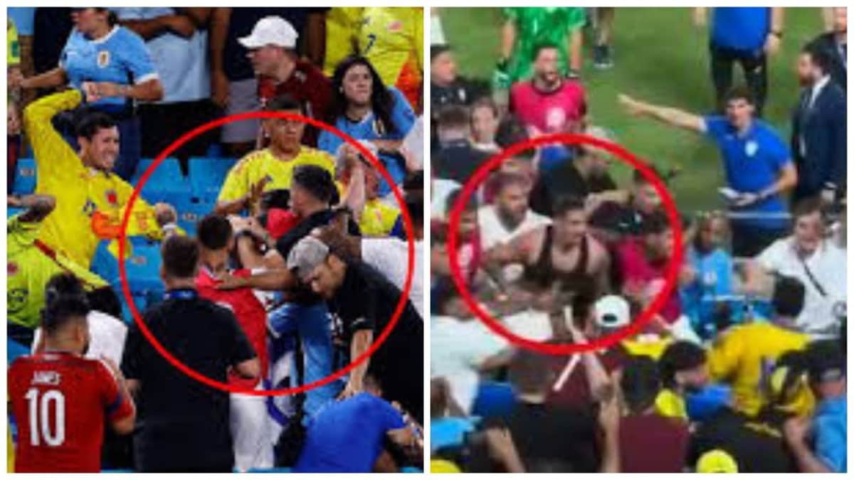 Video: Futbolistas uruguayos pelean con aficionados colombianos al finalizar el partido de semifinal de Copa América