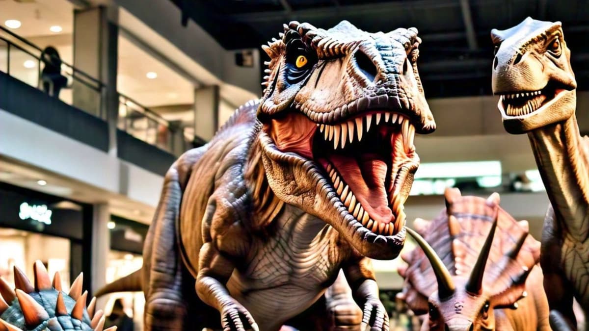 Roban dinosaurio de un centro comercial; está valuado en 2 millones de pesos