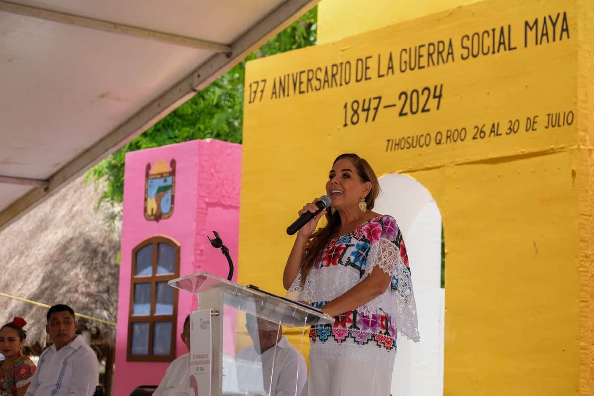 Mara Lezama encabeza conmemoración del 177 Aniversario de la Guerra Social Maya en Tihosuco