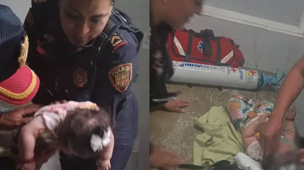 Mujer policía rescata a bebé de morir por asfixia en CDMX