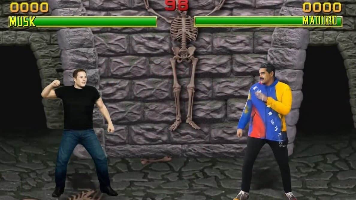 Video: Recrean pelea entre Elon Musk y Nicolás Maduro al estilo Mortal Kombat