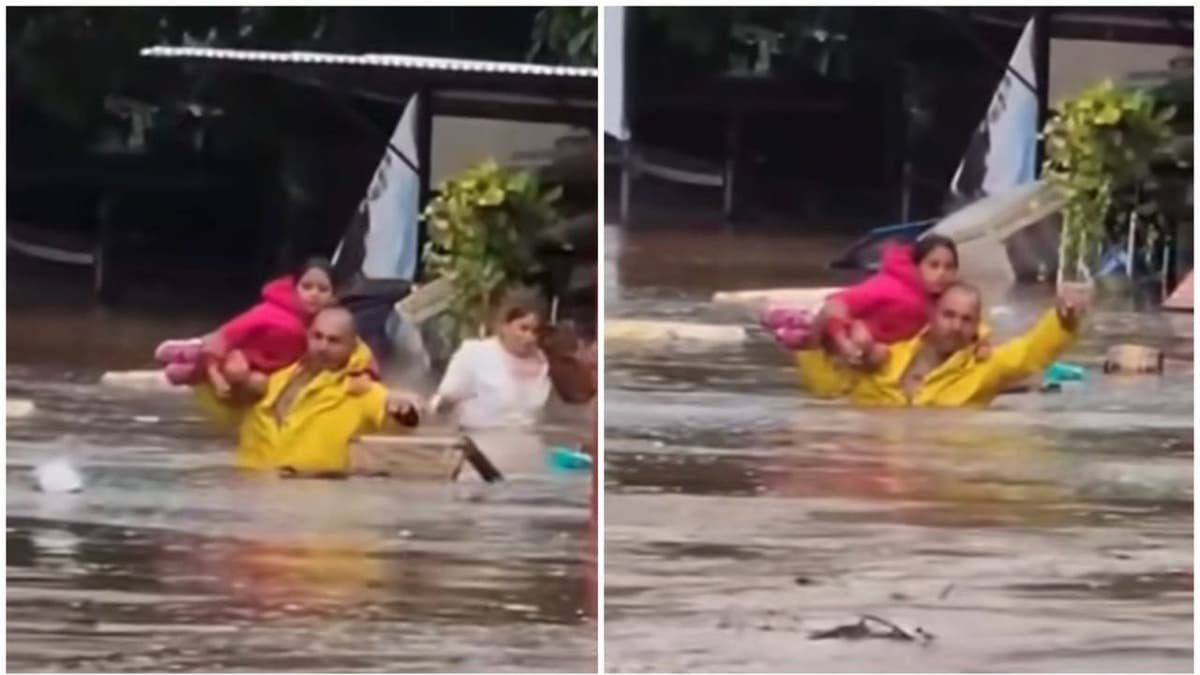 VIDEO: Hombre rescata a su familia atrapada en un auto en medio de inundaciones