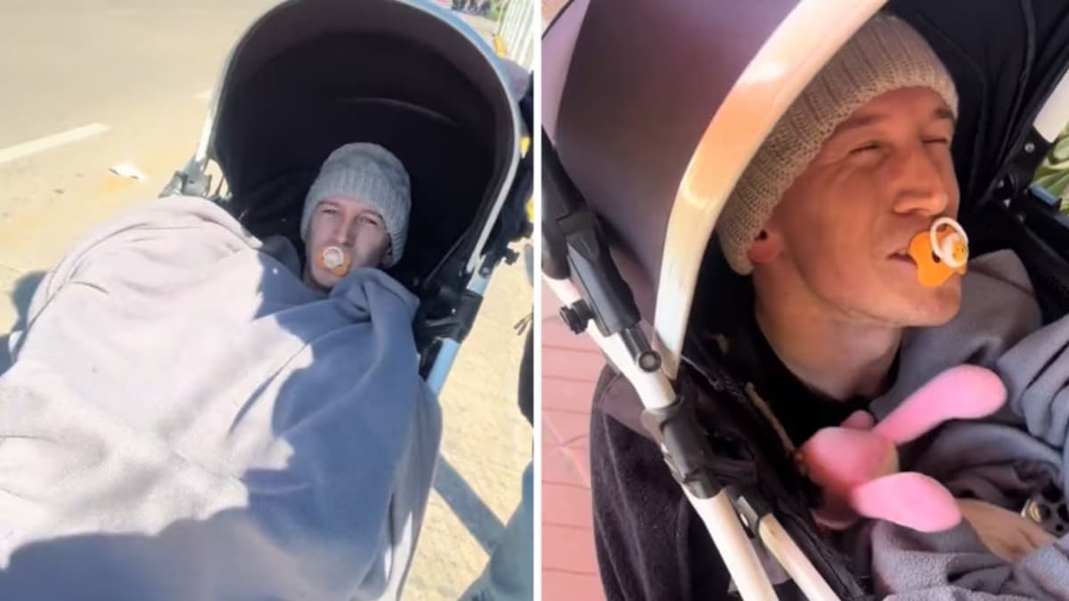 VIDEO: Disfraza a su amigo de bebé y consiguen entrar a parque de diversiones gratis