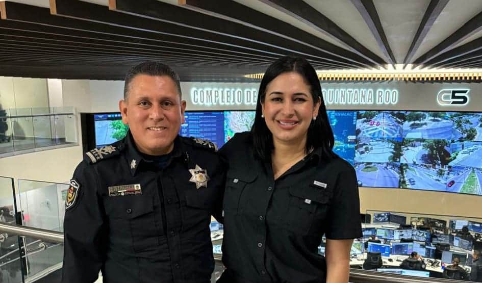 Estefanía Mercado sostiene productiva reunión con el Contralmirante Julio César Gómez Torres, titular de la SSC de Quintana Roo