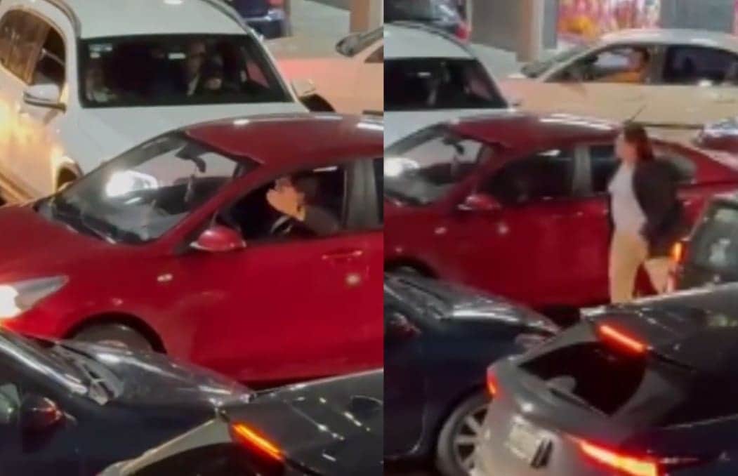 VIDEO: Captan brutal enojo de una señora en medio del tráfico de la CDMX