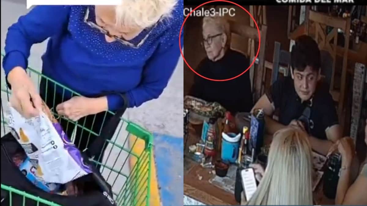 VIDEO: Captan a abuelita robando despensa de un supermercado; sería mamá de “Lady Cucaracha”