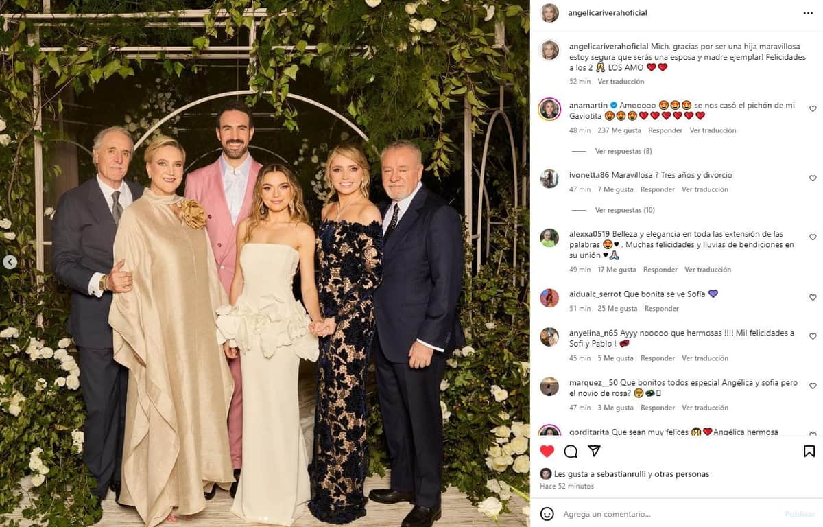 Sofía Castro se casa con Pablo Bernot y Angélica Rivera les dedica emotivo mensaje