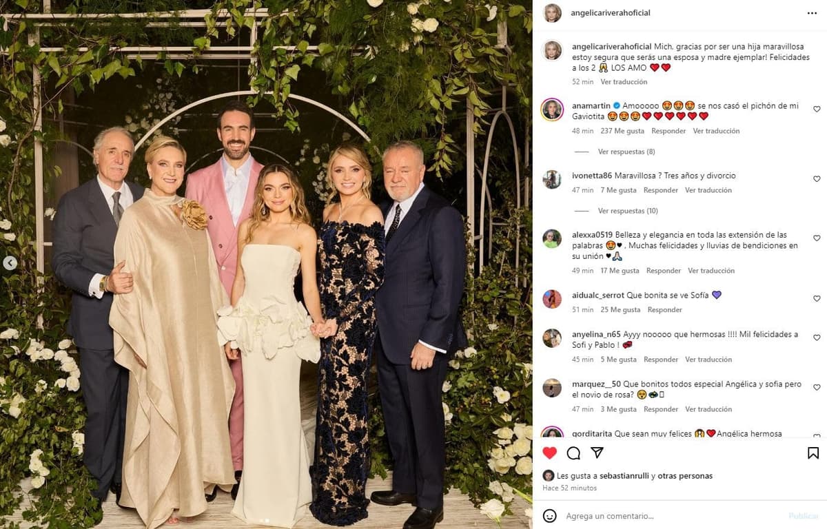 Sofía Castro se casa con Pablo Bernot y Angélica Rivera les dedica emotivo mensaje