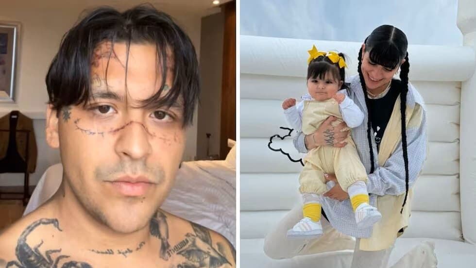 Video: Explota Christian Nodal contra los que critican por no felicitar a su hija Inti