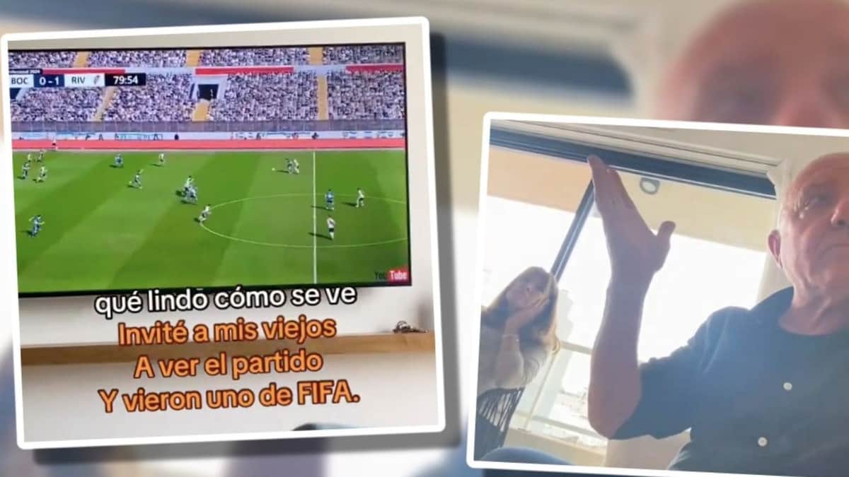 VIDEO: Joven invita a sus padres a ver partido de futbol y los engaña con grabación del videojuego FIFA